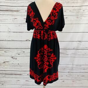 Cristinalove red and black silky dress